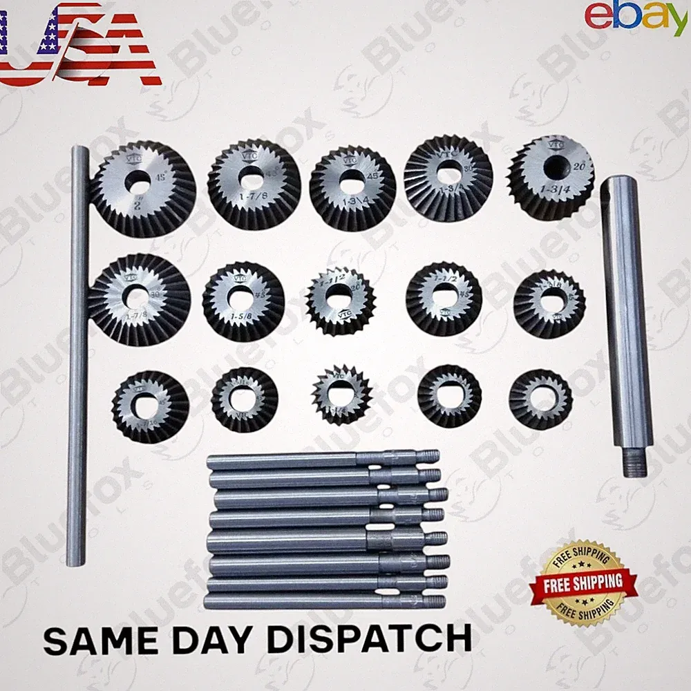 15 Pcs Engine Valve Seat High Carbon Steel Face HCS Cutter Set Cars Bikes