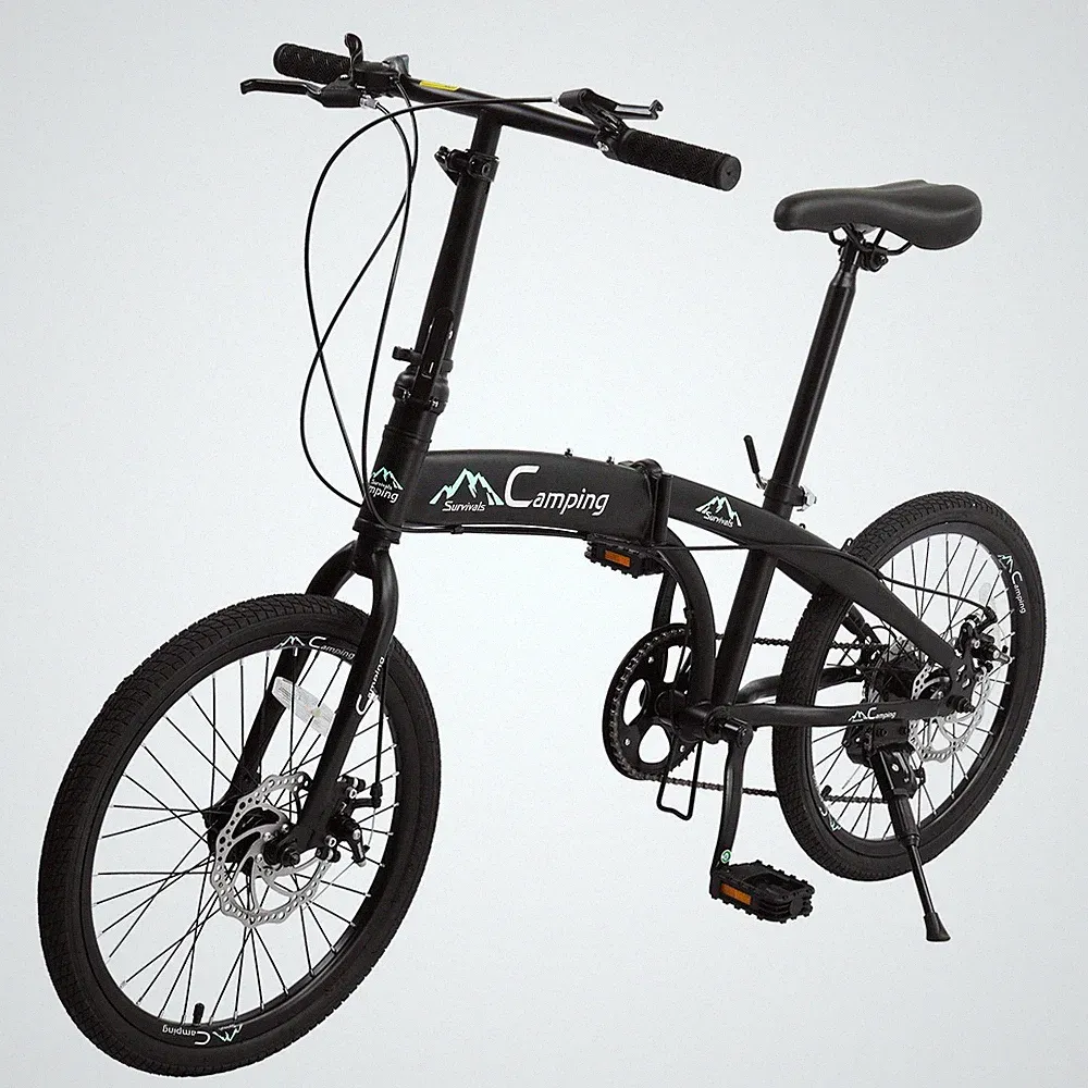 20'' Folding Bike Foldable 7-Speed Bicycle Lightweight Road Bike Carbon Steel