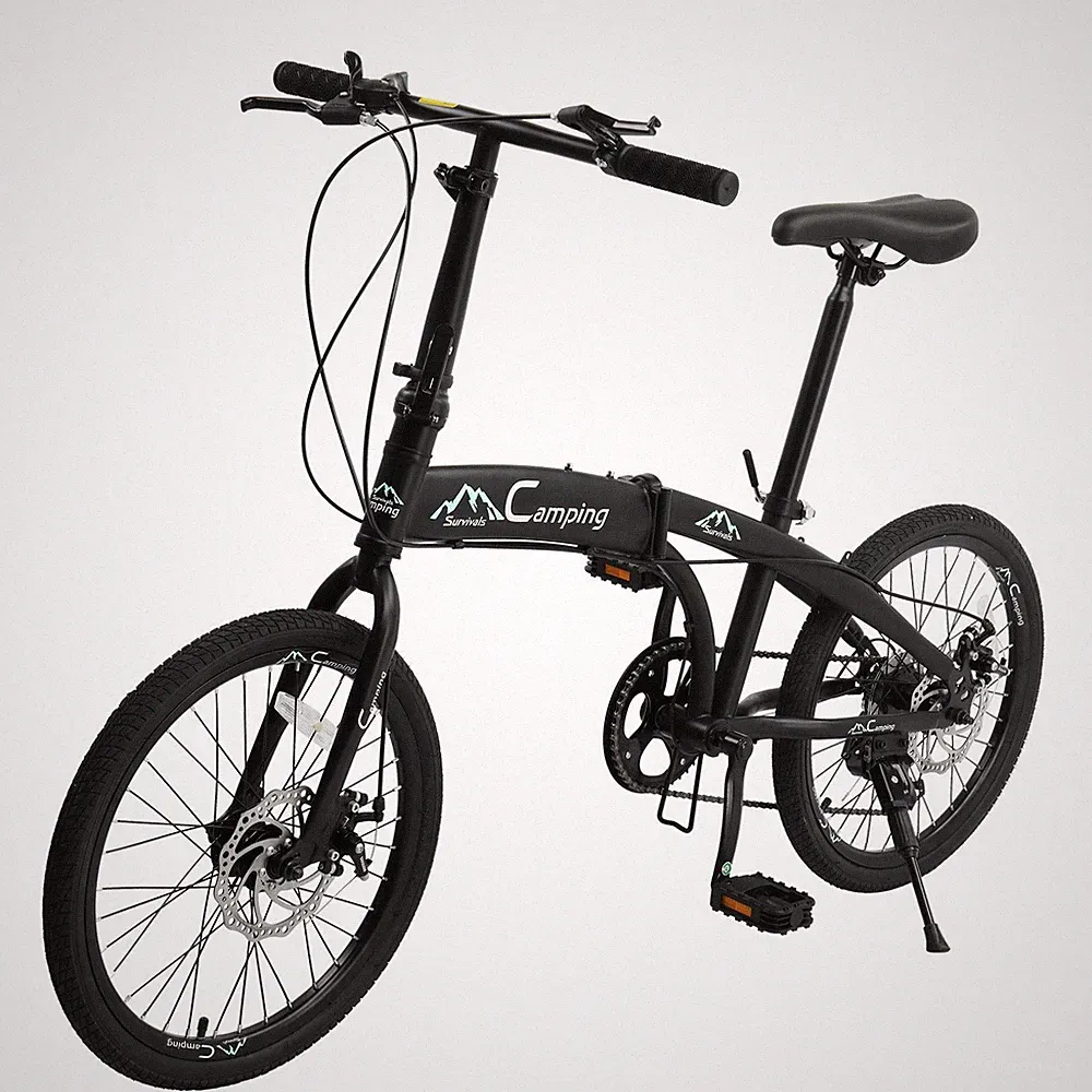 20-inch Folding Bike 7-speed Carbon Steel Lightweight Folding Bicycle Disc Brake