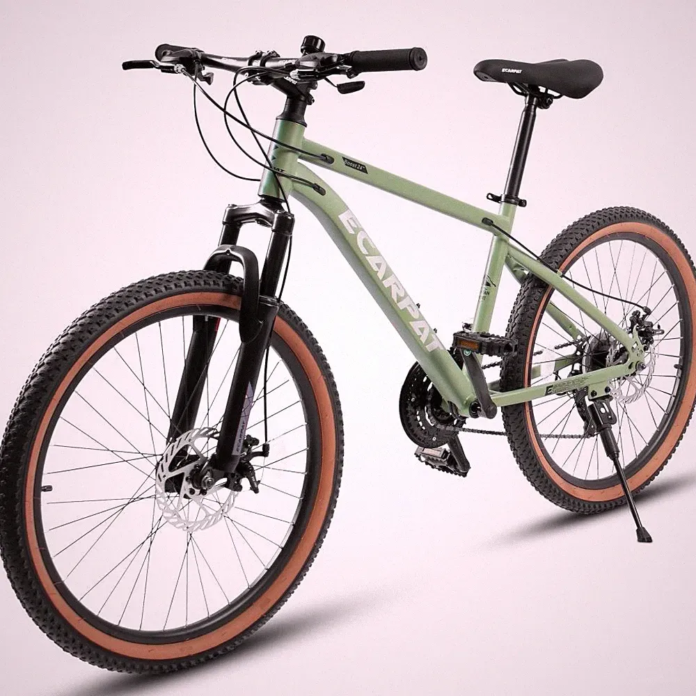 24" Mountain Bike High Carbon Steel Frame Bicycle w/Disc Brakes for Teenagers