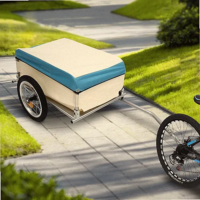 Bike Cargo Trailer Bicycle Carrier Storage Cart 110.23lbs Load Carbon Steel