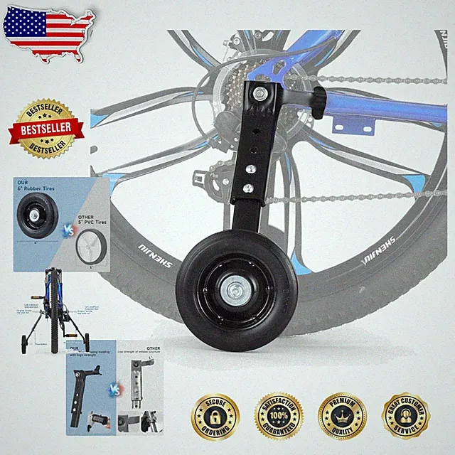 Bike Stabilizers 24-26" 300LB Heavy Duty High-Carbon Steel Black