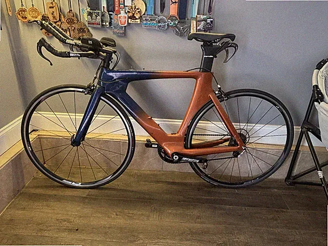 Cervélo Time Trial/Triathlon Bike Blue Orange Carbon 700C Aerobar Lightweight