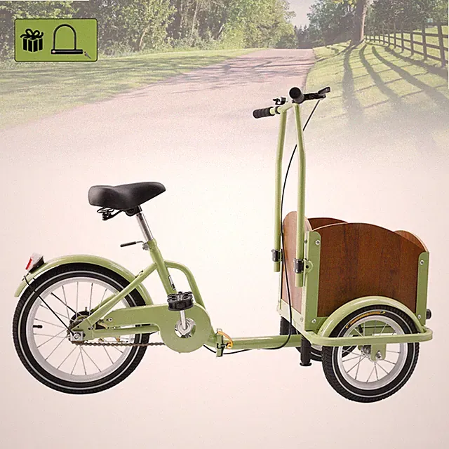 Children/Lady Folding Pet Dog Tricycle Cart Reverse Three-wheel Trike R1
