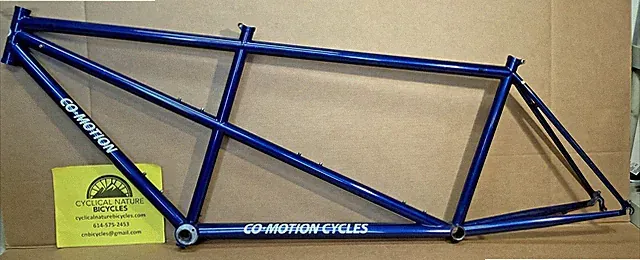 Co-Motion tandem Navy 52x46cm road frame w/stoker stem and drop handlebars, used