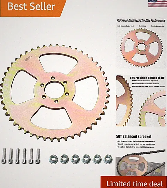 Corrosion-Resistant 50T Sprocket - Precision for 212cc+ Engines & 6 Hole Fit