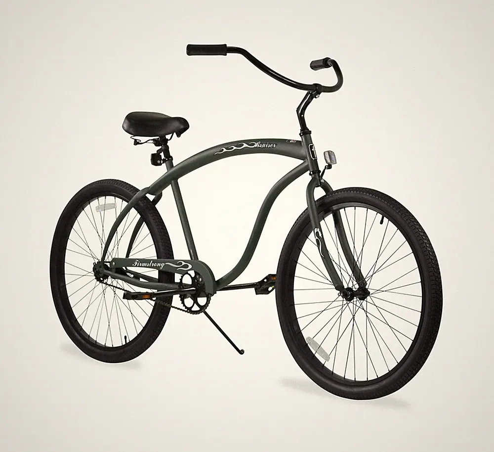 Firmstrong Bruiser Man Single Speed Beach Cruiser Bicycle Matte Army Green
