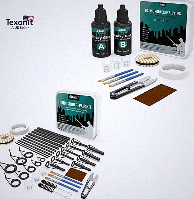 Fishing Rod Tip Repair Kit, Complete Supplies for Bond&Repair Fishing Fishing Po