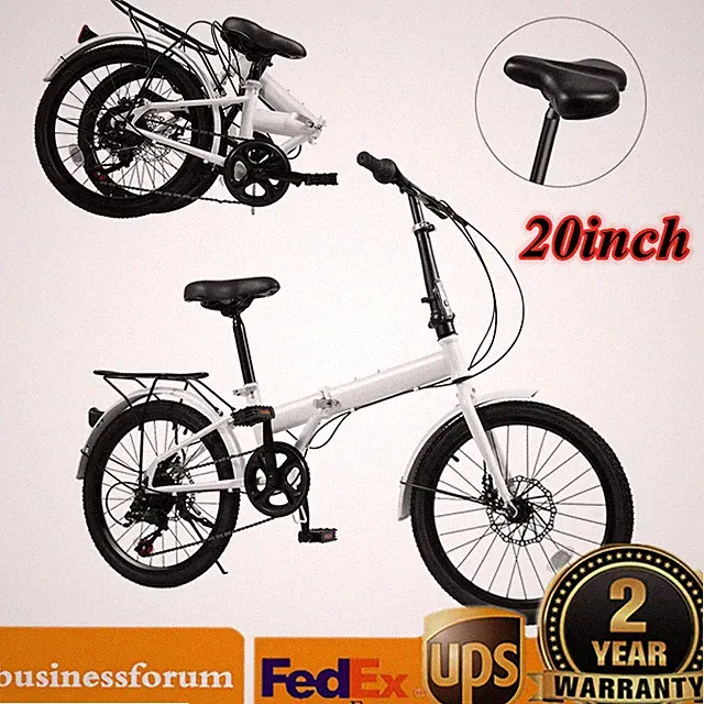 Foldable Tricycle 20" 7-Speed High Carbon Steel Adult, Teenager Folding Bike