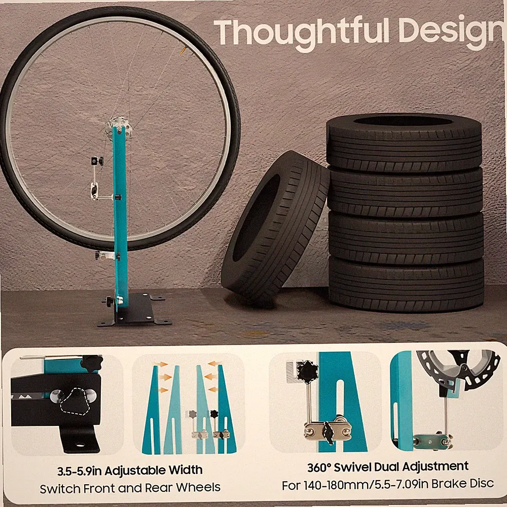 High Carbon Steel Bicycle Wheel Truing Stand Repair Workstand Fit Dia 27.5-29 in