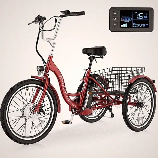 NAIZEA Adult Electric Tricycle 7 Speed 24" 26" Adults Trike Cruiser Bike 350W