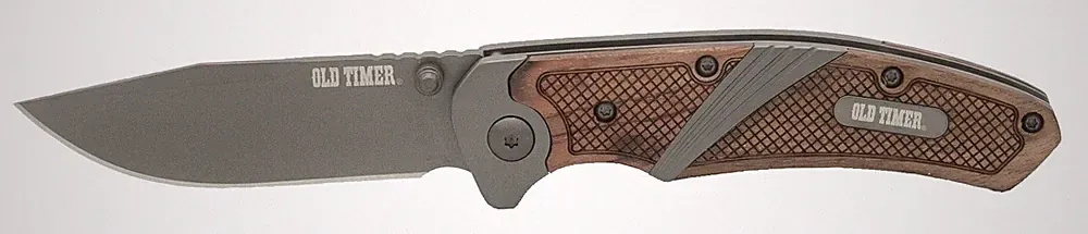 OT Wood Ti-Nitride Spring Assisted 7in High Carbon S.S. Folding Pocket Knife...