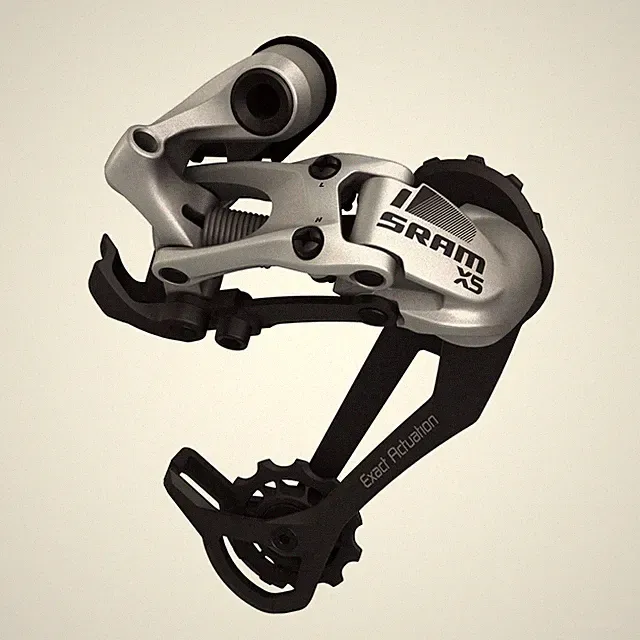 SRAM X5 9 Speed Long Cage Rear Derailleur Silver Cage