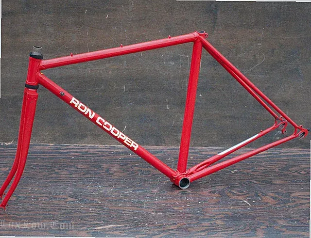 Vintage 49cm Ron Cooper RoadBike FRAME FORK Lugged Steel Tour Bicycle Campagnolo