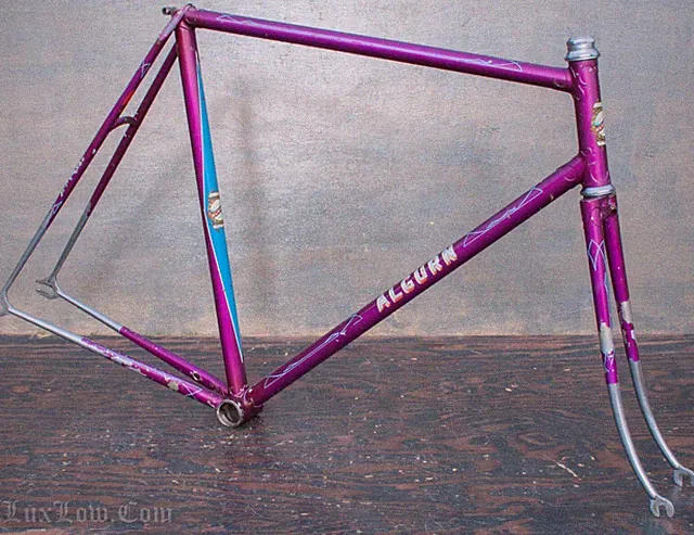 Vintage Algurn Lightweight Track Bike FRAME & FORK Steel Doc Green Pista Bicycle