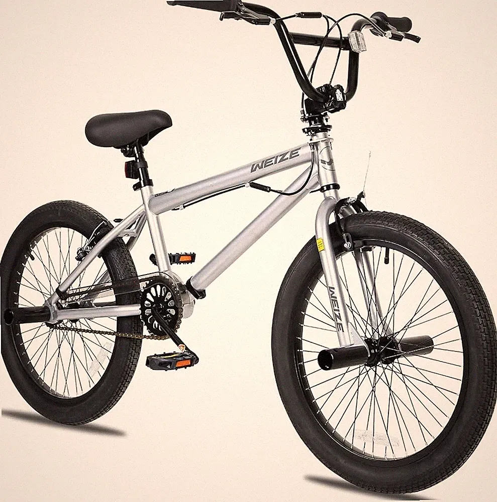 WEIZE BMX Bike 20" Silver KBA-5018 High Carbon Steel Frame Easy-Adjust Saddle